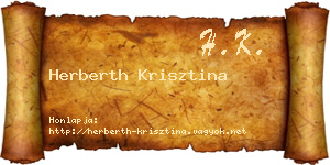 Herberth Krisztina névjegykártya